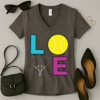 I Love Tennis Tennis Player Women's V-Neck T-Shirt