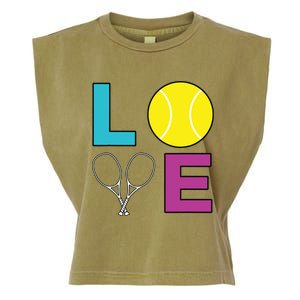 I Love Tennis Tennis Player Garment-Dyed Women's Muscle Tee