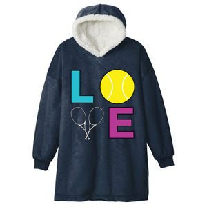 I Love Tennis Tennis Player Hooded Wearable Blanket