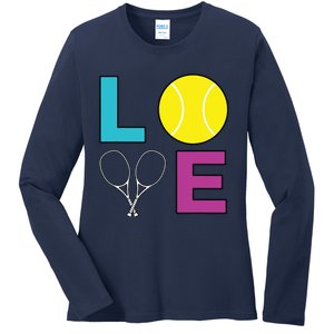 I Love Tennis Tennis Player Ladies Long Sleeve Shirt