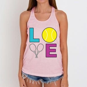 I Love Tennis Tennis Player Women's Knotted Racerback Tank