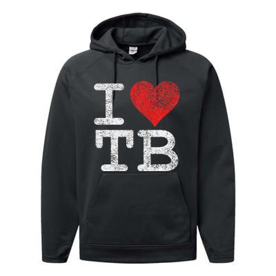 I LOVE TAMPA BAY I HEART TB FLORIDA FOOTBALL Performance Fleece Hoodie