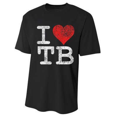 I LOVE TAMPA BAY I HEART TB FLORIDA FOOTBALL Performance Sprint T-Shirt