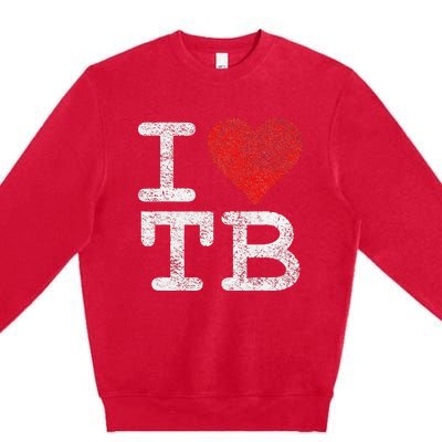 I LOVE TAMPA BAY I HEART TB FLORIDA FOOTBALL Premium Crewneck Sweatshirt