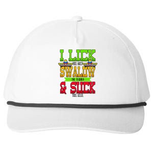 I Lick The Salt Swallow The Tequila Cinco De Mayo Snapback Five-Panel Rope Hat