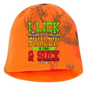 I Lick The Salt Swallow The Tequila Cinco De Mayo Kati - Camo Knit Beanie