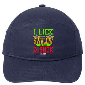 I Lick The Salt Swallow The Tequila Cinco De Mayo 7-Panel Snapback Hat