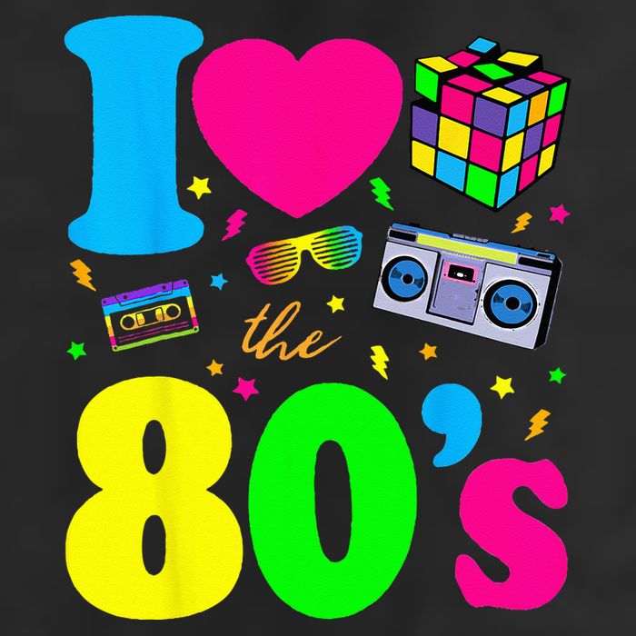 I Love The 80s 80s Clothes 7 Panel Mesh Trucker Snapback Hat