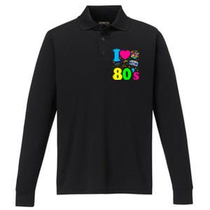 I Love The 80s 80s Clothes Performance Long Sleeve Polo