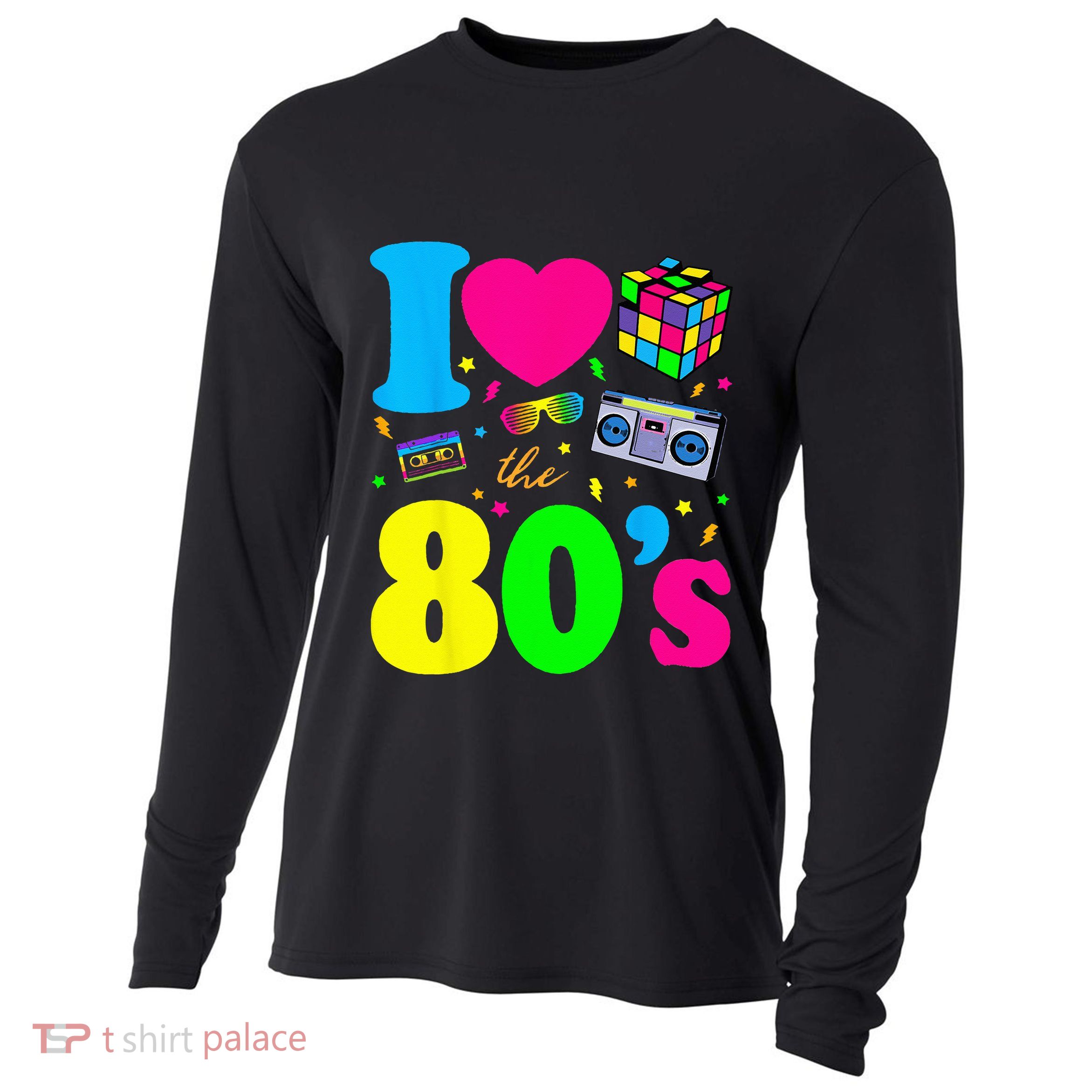 I Love The 80s 80s Clothes Cooling Performance Long Sleeve Crew