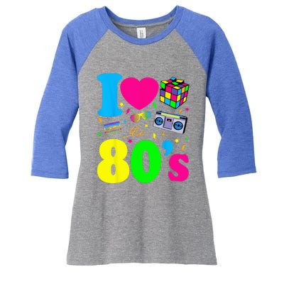 I Love The 80s 80s Clothes Women's Tri-Blend 3/4-Sleeve Raglan Shirt