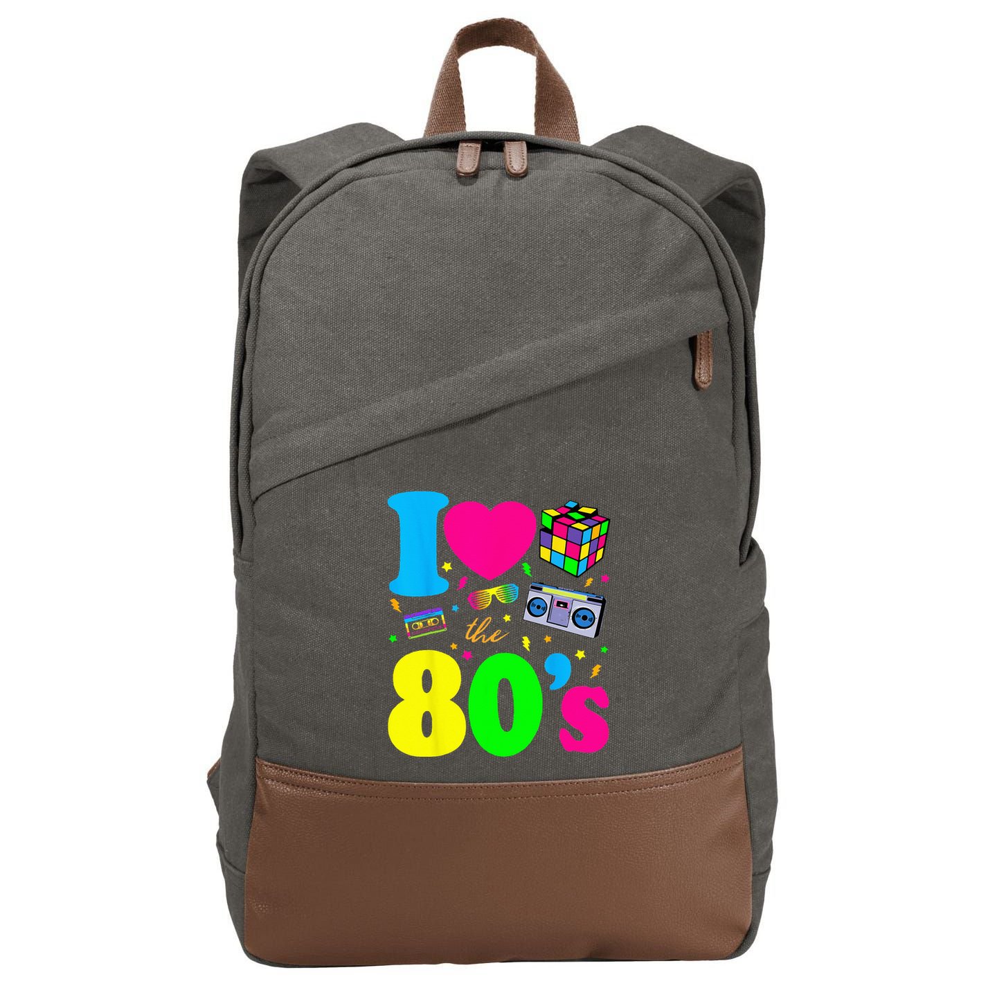 I Love The 80s 80s Clothes Cotton Canvas Backpack
