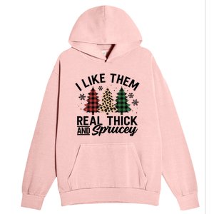 I Like Them Thick And Sprucey Xmas Plaid Leopard Christmas Great Gift Urban Pullover Hoodie