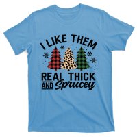 I Like Them Thick And Sprucey Xmas Plaid Leopard Christmas Great Gift T-Shirt