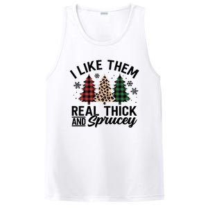 I Like Them Thick And Sprucey Xmas Plaid Leopard Christmas Great Gift PosiCharge Competitor Tank