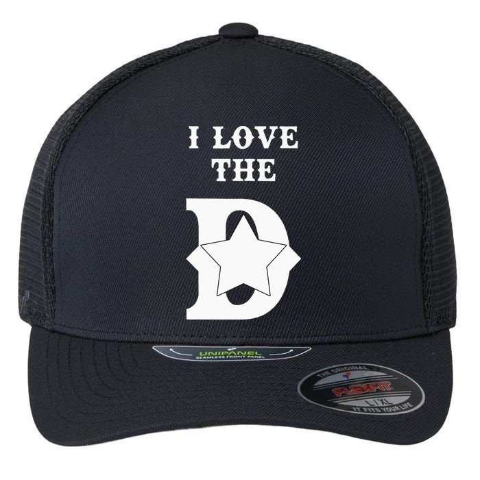 I Love The D Dallas Texas Cool Dallas Flexfit Unipanel Trucker Cap