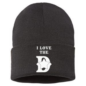 I Love The D Dallas Texas Cool Dallas Sustainable Knit Beanie