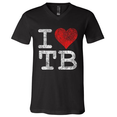 I Love Tampa Bay I Heart Tb Florida Football V-Neck T-Shirt