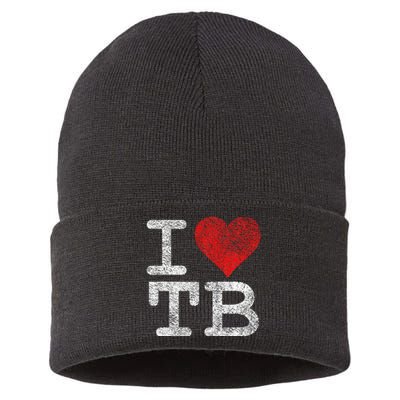 I LOVE TAMPA BAY I HEART TB FLORIDA FOOTBALL Sustainable Knit Beanie