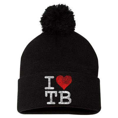 I LOVE TAMPA BAY I HEART TB FLORIDA FOOTBALL Pom Pom 12in Knit Beanie