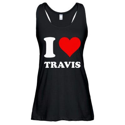 I Love Travis Ladies Essential Flowy Tank