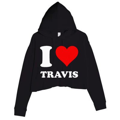 I Love Travis Crop Fleece Hoodie