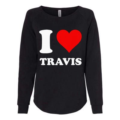 I Love Travis Womens California Wash Sweatshirt