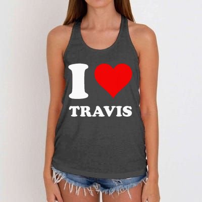 I Love Travis Women's Knotted Racerback Tank