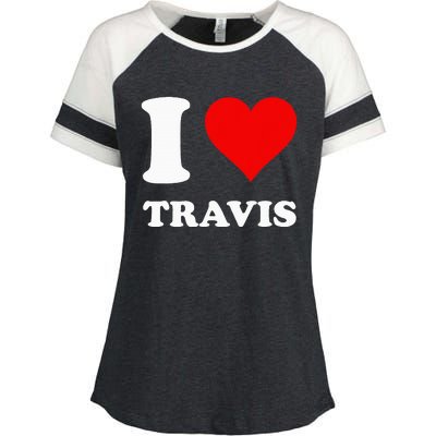 I Love Travis Enza Ladies Jersey Colorblock Tee