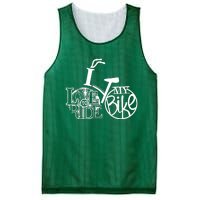 I Love To Ride My Bike Mesh Reversible Basketball Jersey Tank