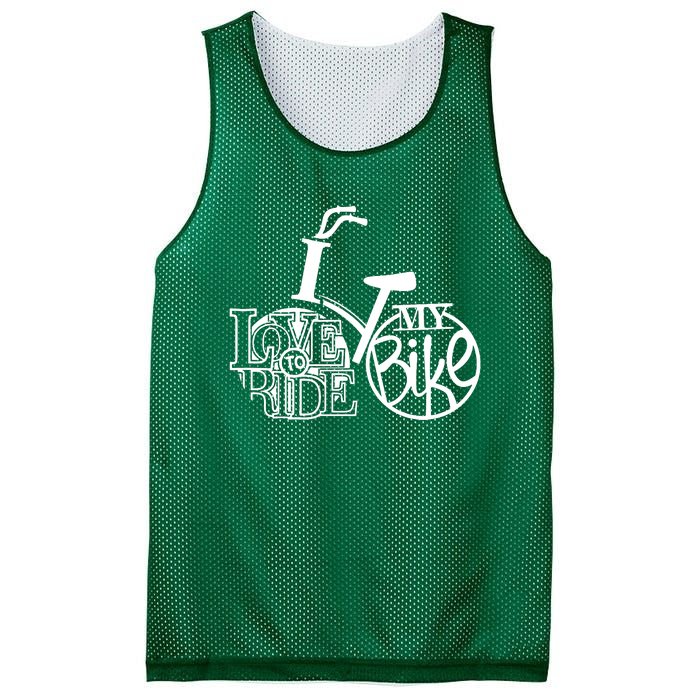 I Love To Ride My Bike Mesh Reversible Basketball Jersey Tank