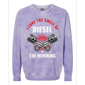 I Love The Smell Of Diesel In The Morning Truck Driver Colorblast Crewneck Sweatshirt