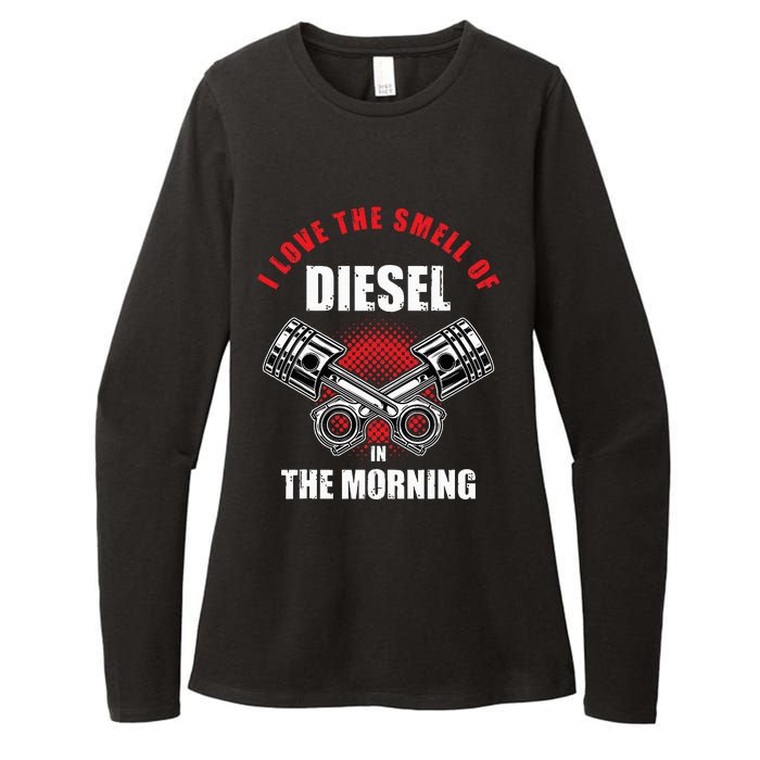 I Love The Smell Of Diesel In The Morning Truck Driver Womens CVC Long Sleeve Shirt