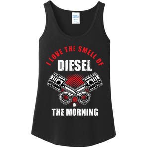 I Love The Smell Of Diesel In The Morning Truck Driver Ladies Essential Tank