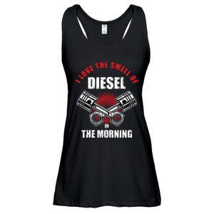 I Love The Smell Of Diesel In The Morning Truck Driver Ladies Essential Flowy Tank