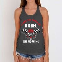 I Love The Smell Of Diesel In The Morning Truck Driver Women's Knotted Racerback Tank