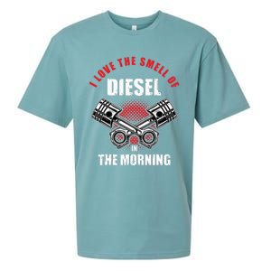 I Love The Smell Of Diesel In The Morning Truck Driver Sueded Cloud Jersey T-Shirt