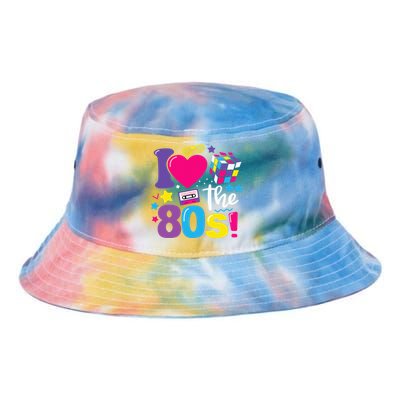 I Love The 80S 80s 90s Costume Party Retro Tie Dye Newport Bucket Hat