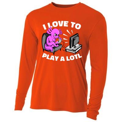 I Love To Play A Lotl Axolotl Gamesolotl Funny Gamer Cooling Performance Long Sleeve Crew