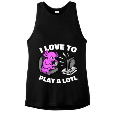 I Love To Play A Lotl Axolotl Gamesolotl Funny Gamer Ladies PosiCharge Tri-Blend Wicking Tank