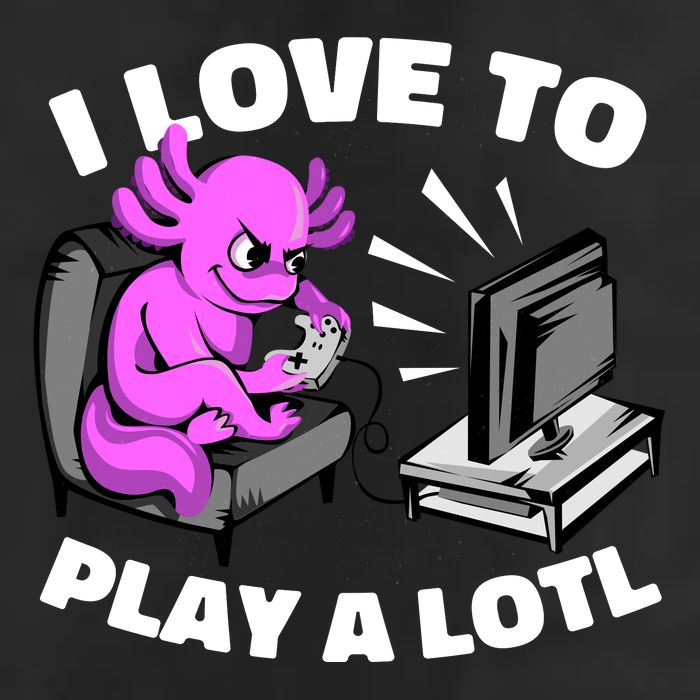 I Love To Play A Lotl Axolotl Gamesolotl Funny Gamer 7 Panel Mesh Trucker Snapback Hat