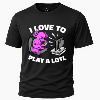 I Love To Play A Lotl Axolotl Gamesolotl Funny Gamer Performance Shirt
