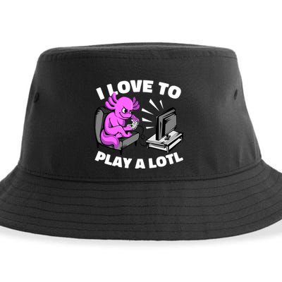 I Love To Play A Lotl Axolotl Gamesolotl Funny Gamer Sustainable Bucket Hat