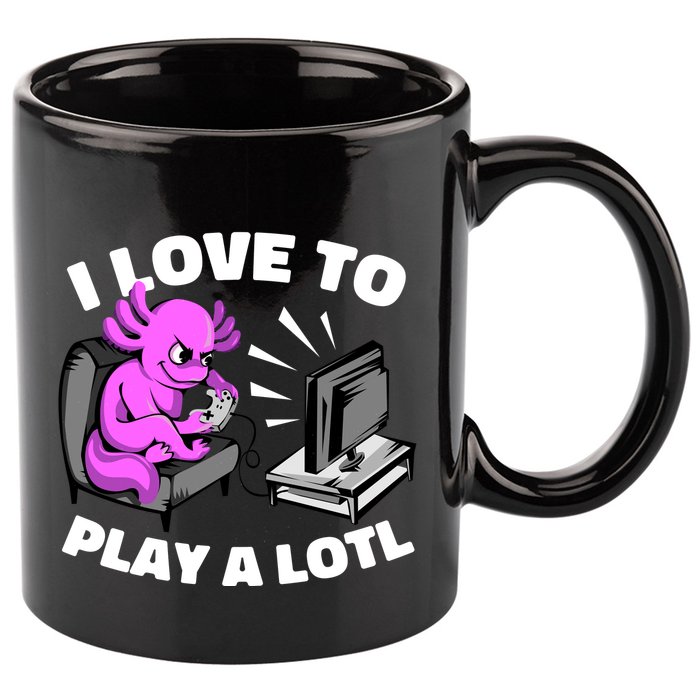 I Love To Play A Lotl Axolotl Gamesolotl Funny Gamer 11oz C Handle Ceramic Mug