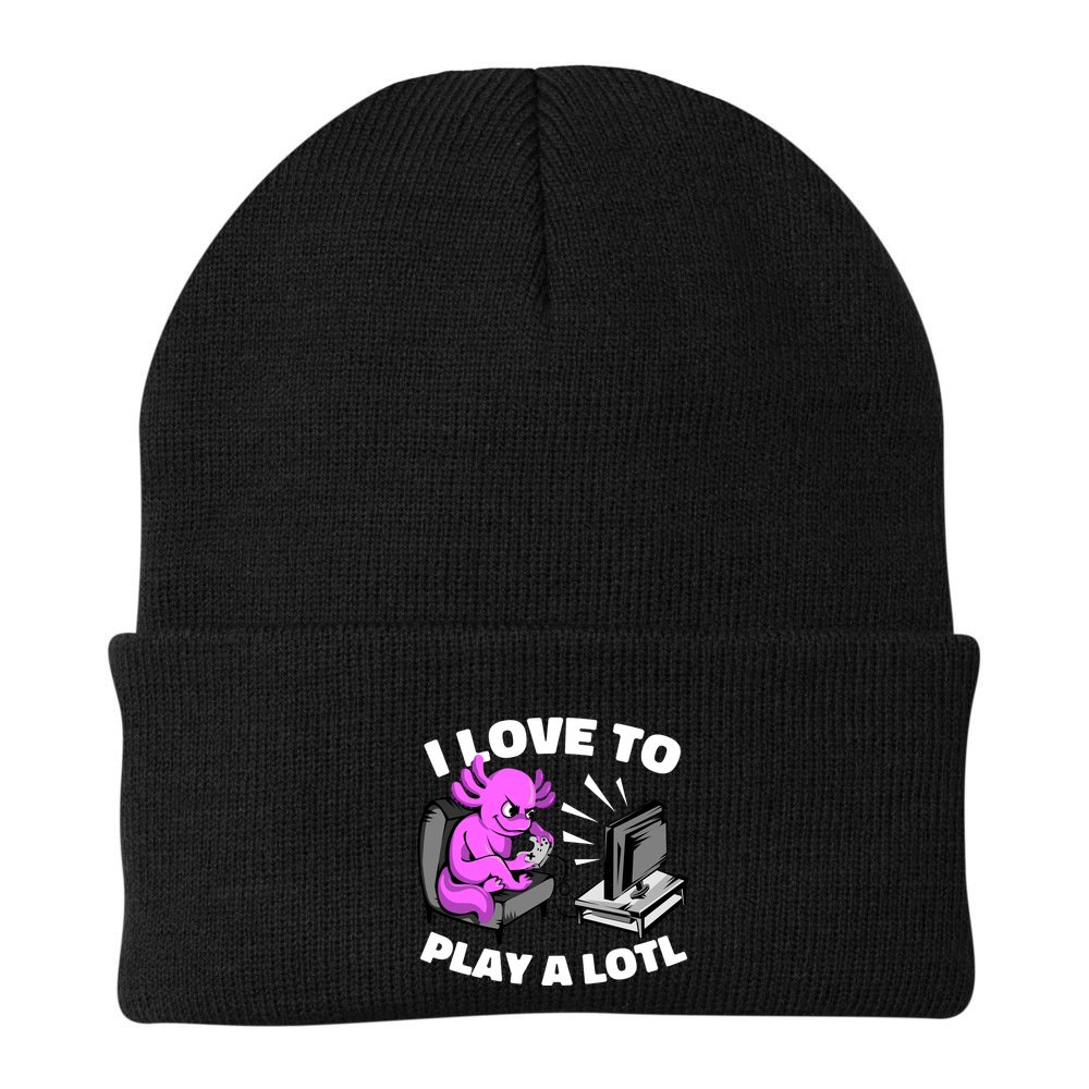 I Love To Play A Lotl Axolotl Gamesolotl Funny Gamer Beanie