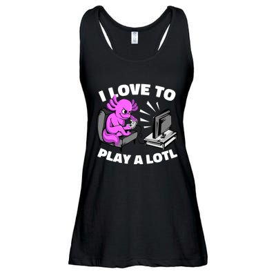 I Love To Play A Lotl Axolotl Gamesolotl Funny Gamer Ladies Essential Flowy Tank
