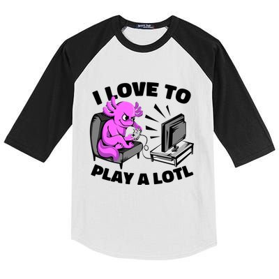 I Love To Play A Lotl Axolotl Gamesolotl Funny Gamer Kids Colorblock Raglan Jersey