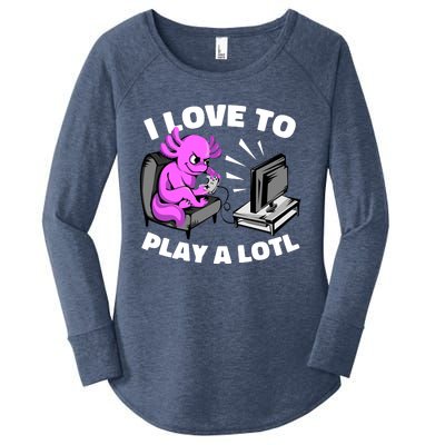 I Love To Play A Lotl Axolotl Gamesolotl Funny Gamer Women's Perfect Tri Tunic Long Sleeve Shirt