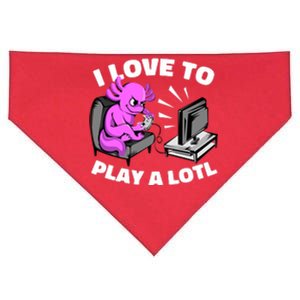 I Love To Play A Lotl Axolotl Gamesolotl Funny Gamer USA-Made Doggie Bandana