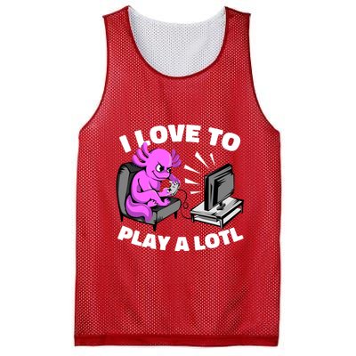 I Love To Play A Lotl Axolotl Gamesolotl Funny Gamer Mesh Reversible Basketball Jersey Tank